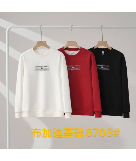 8708 чорн  Світшот дорослий ФЛІС XL-4XL по 4