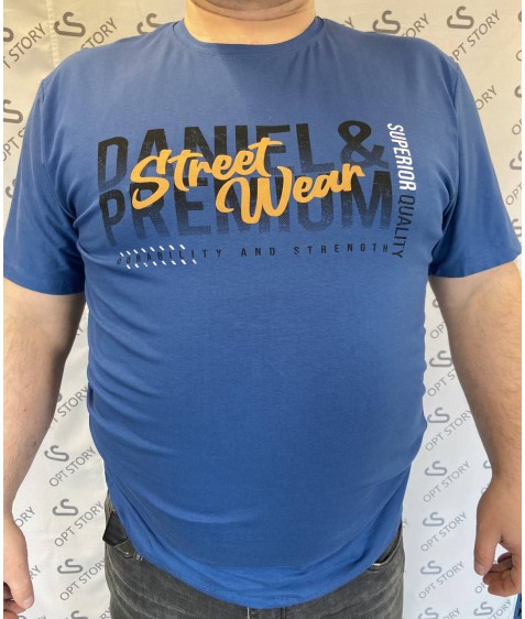 DJ2843 син. Футболка чоловіча 3XL-6XL по 4