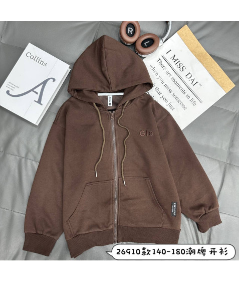 26910# коричн. Зіп-худі дитяче 140-180 по 5