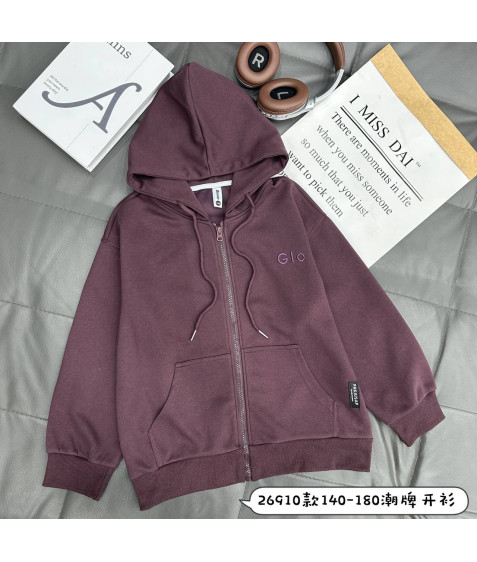 26910# фіолет. Зіп-худі дитяче 140-180 по 5