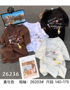 26203 чорн. Футболка  дитяча 140-175 по 5