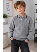 3595# сір. Гольф дитячий HALF-ZIP  100-140 по 5