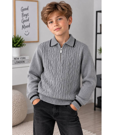 3595# сір. Гольф дитячий HALF-ZIP  100-140 по 5