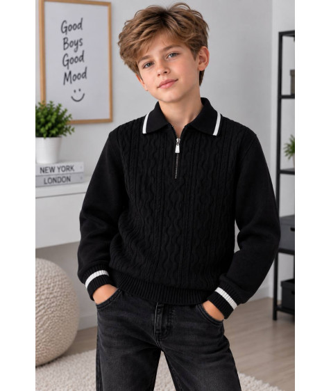 3595# чорн. Гольф дитячий HALF-ZIP  100-140 по 5
