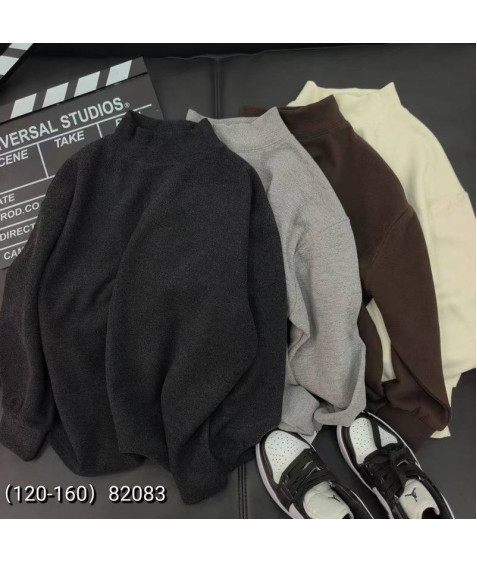 82083 молоко. Реглан Half-zip плюш дитячий 120-160 по 5
