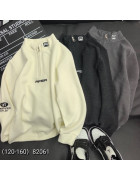 82061 сір. Реглан Half-zip плюш дитячий 120-160 по 5