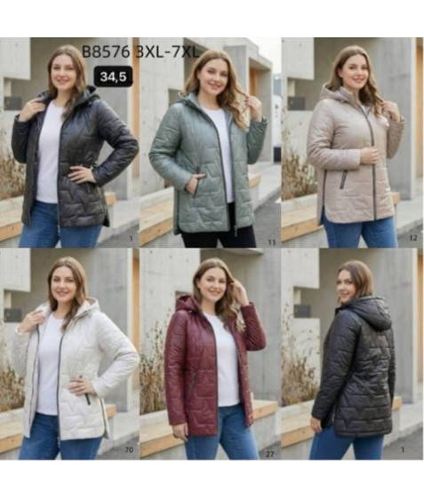 B8516-1 чорн Куртка жіноча 3XL-7XL по 5
