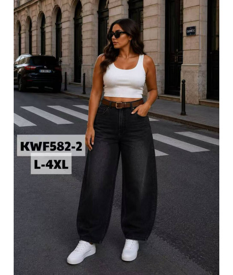 KWF582-2 чорн. Джинси жіночі L-4XL по 5