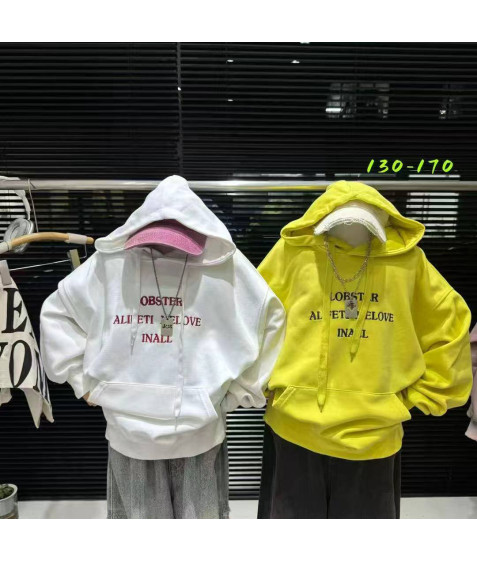 XZ5915 жовте. Худі дитяче  130-170 по 5