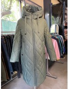 803#21 сір-зел.  Куртка жіноча зима Calores ВЕРБЛЮЖА ВОВНА  XL-6XL (100см) по 6шт