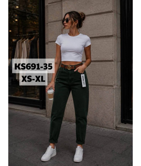 KS691-35 зел. Джинси жіночі XS-XL по 5