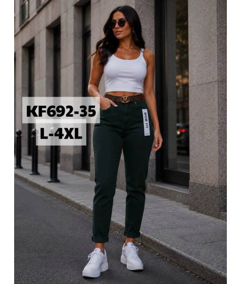 KF692-35 зел. Джинси жіночі L-4XL по 5