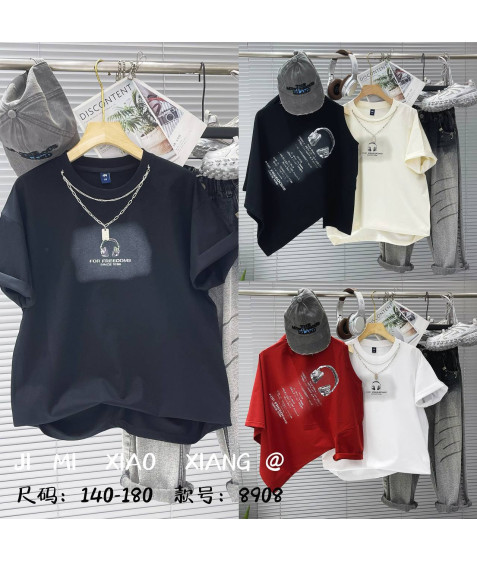 8908/2026 чорн Футболка дитяча 140-180 по 5