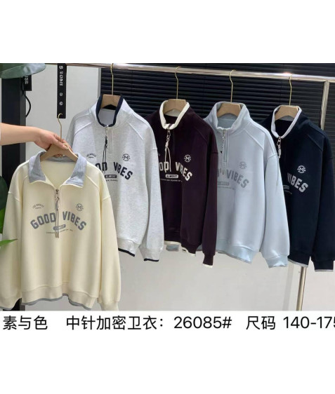 26085 т.син Світшот дитячий HALF-ZIP 140-175 по 5