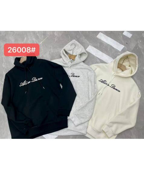 26008 чорн. Худі доросле ФЛІС XL-4XL по 4