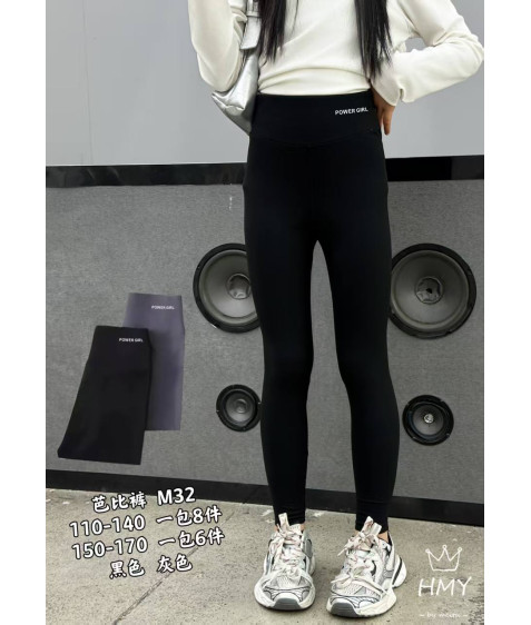 M32 чорн. Лосини ТЕРМО дівчинка 110-140 по 4