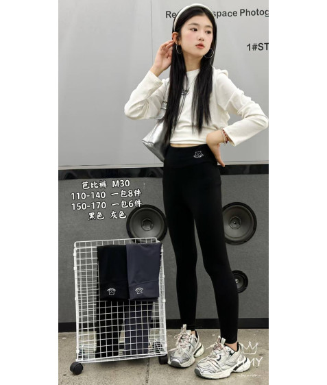 M30 сір. Лосини ТЕРМО дівчинка 110-140 по 4