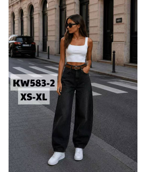 KW583-2 чорн. Джинси жіночі XS-XL по 5