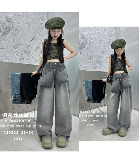 C25622 сір. Джинси дівчинка 26-30 по 5