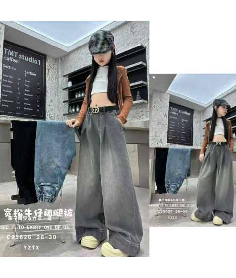 C25626 сір. Джинси дівчинка 26-30 по 5