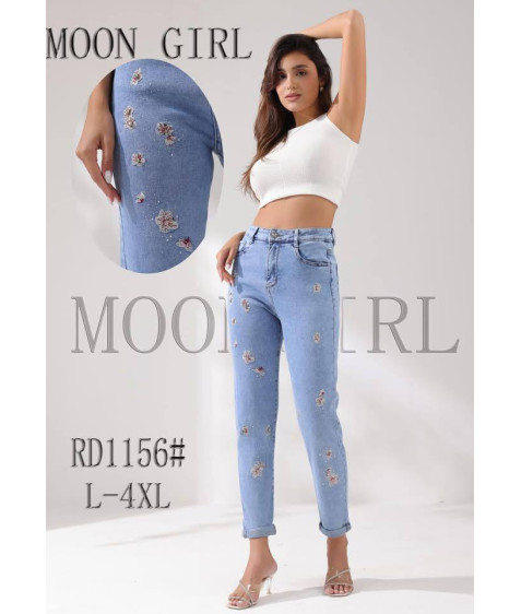 RD1156# син.Джинси жіночі L-4XL по 5