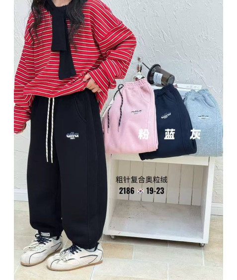 2186 пудра. Сп. штани дитячі ФЛІС 19-23 по 5