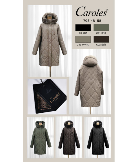 703#1 чорн Куртка жіноча CAROLES Верблюд XL-6XL по 6