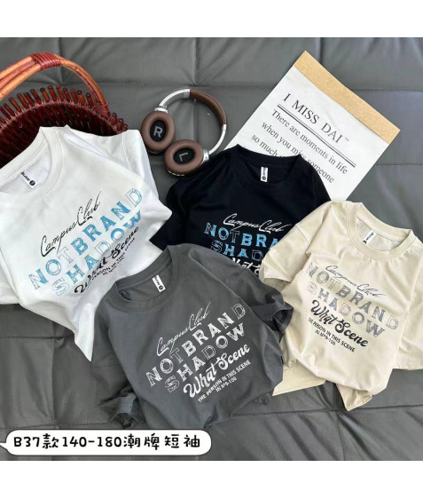 B37 чорн Футболка дитяча 140-180 по 5