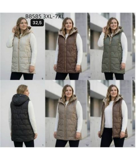 B8585-14 коричн. Безрукавка жіноча 3XL-7XL по 5