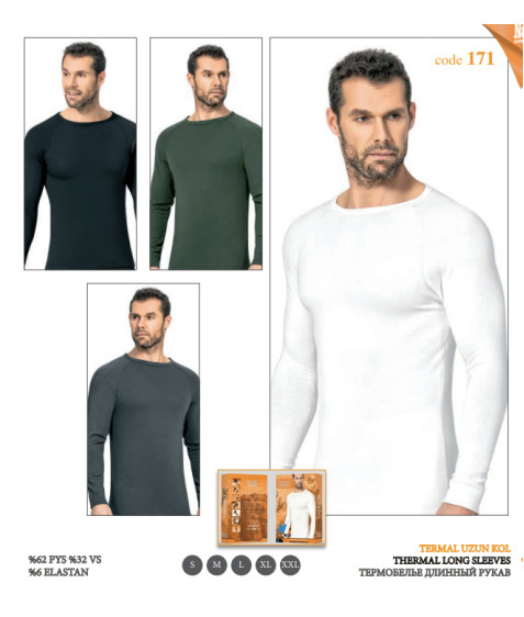 171-3-L-S чорн. Термобілизна (верх) чоловіча по 1