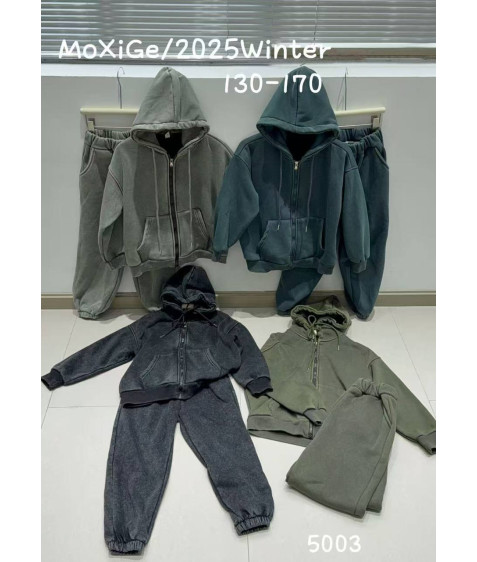 5003 сір.  Сп. костюм дитячий ФЛІС 130-170 по 5