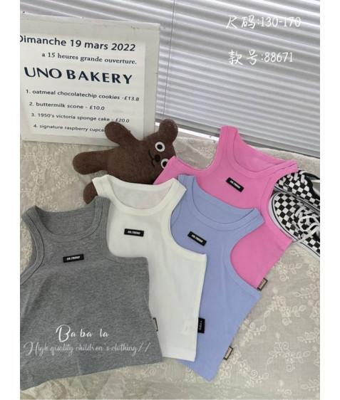 88671 блакит. Майка дівчинка 130-170 по 5