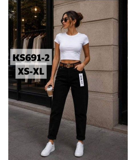 KS691-2 чорн Джинси жіночі XS-XL по 5
