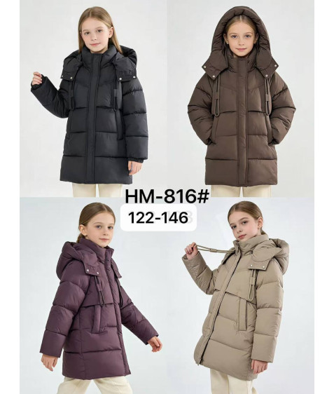 HM-816 фіолет. Куртка дівчинка 122-146 по 5