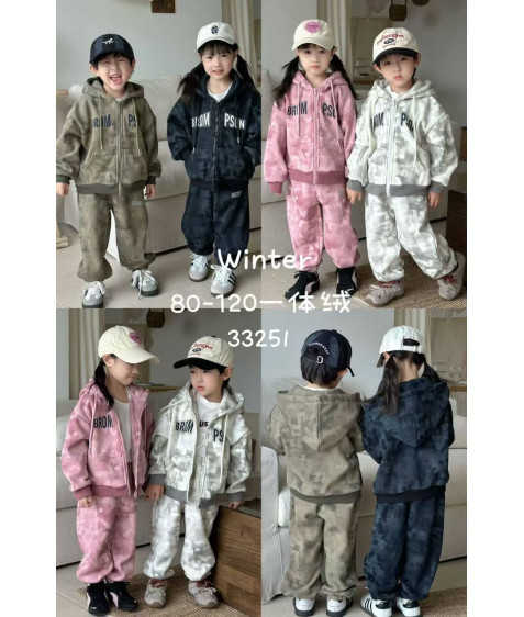 33251 біл  Сп.костюм дитячий ФЛІС 80-120 по 5