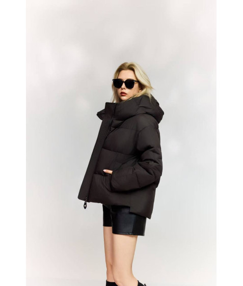 M25-495#1443 чорний Куртка жіноча OVERSIZE 42-44-46 по 3