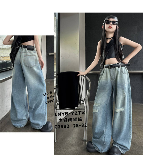 C2582 син. Джинси дівчинка 28-32 по 5