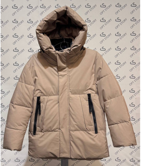 3631# беж. Куртка хлопчик 134-158 по5