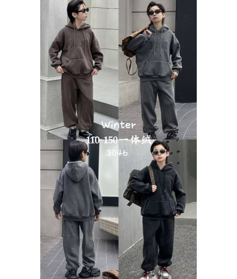 3046 чорн. Сп.костюм дитячий ФЛІС 110-150 по 5