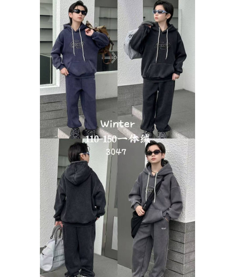 M3047 чорн. Сп.костюм дитячий ФЛІС 110-150 по 5