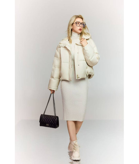 M25-495#1442 молоко Куртка жіноча OVERSIZE 42-44-46 по 3