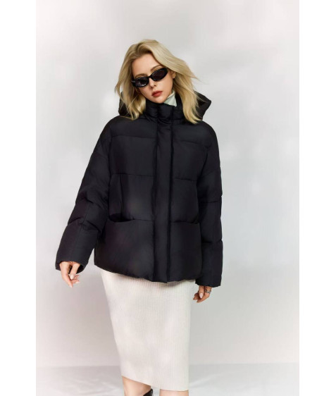 M25-455#1402 чорний Куртка жіноча OVERSIZE 44-46-48 по 3