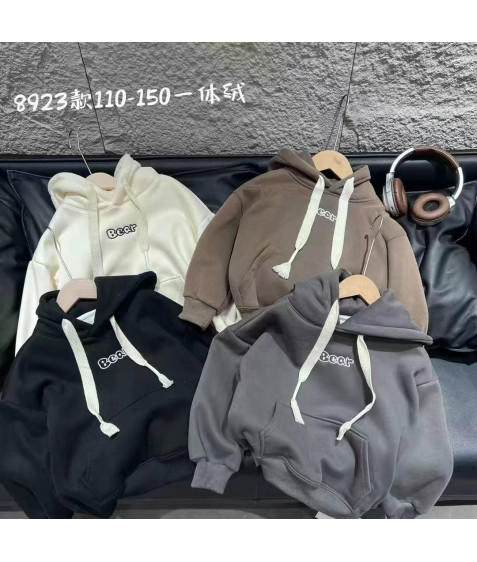 8923 чорн. Худі дитяче ФЛІС 110-150 по 5