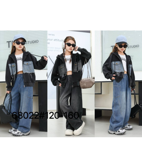 68022# син. Костюм дитячий 120-160 по 5