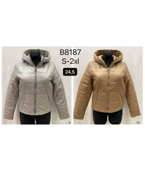 B8187-101 кава.Куртка жіноча S-2XL по 5