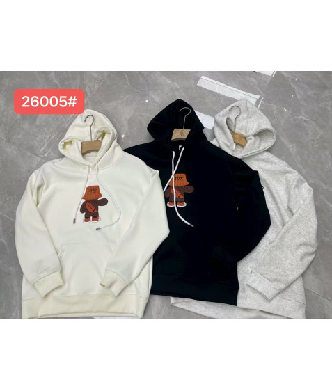 26005 чорн. Худі доросле ФЛІС XL-4XL по 4