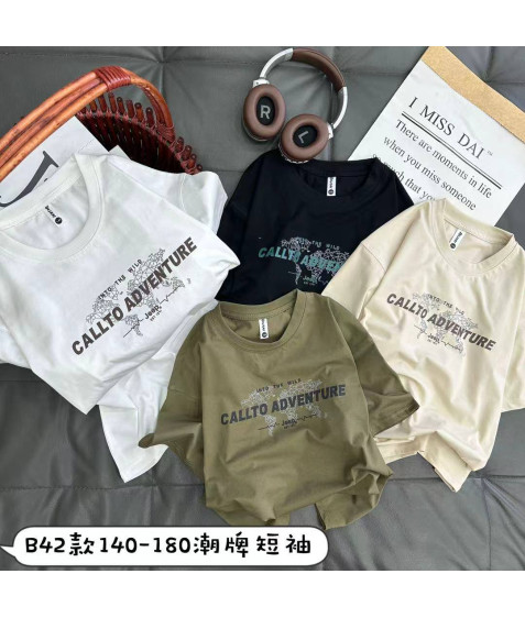 B42 чорн Футболка дитяча 140-180 по 5