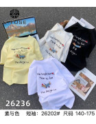 26202 чорн. Футболка  дитяча 140-175 по 5