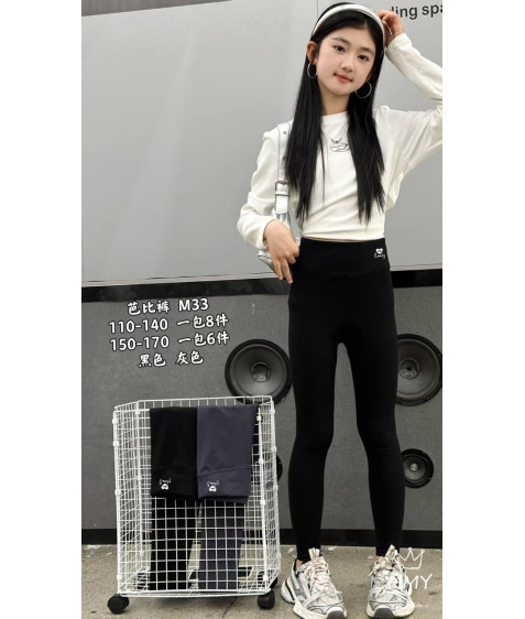 M33 сір. Лосини ТЕРМО дівчинка 110-140 по 4