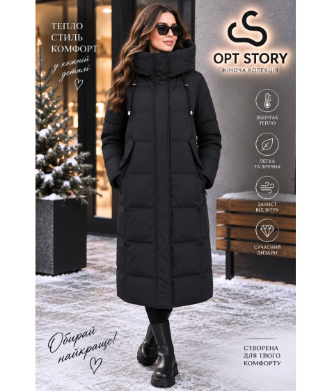 5017#1 чорн.Куртка жіноча Caroles L-5XL(102см) по 6